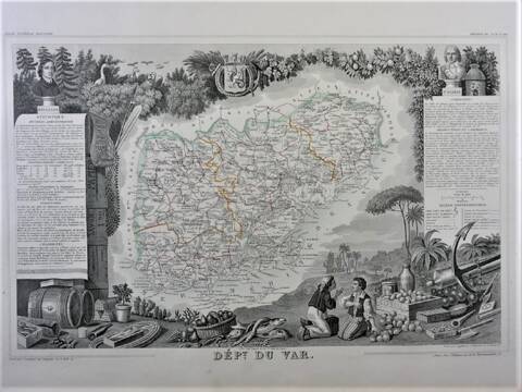 Sur ce plan de 1869, le département du Var était déjà amputé de sa partie orientale et de son fleuve Var depuis neuf ans.