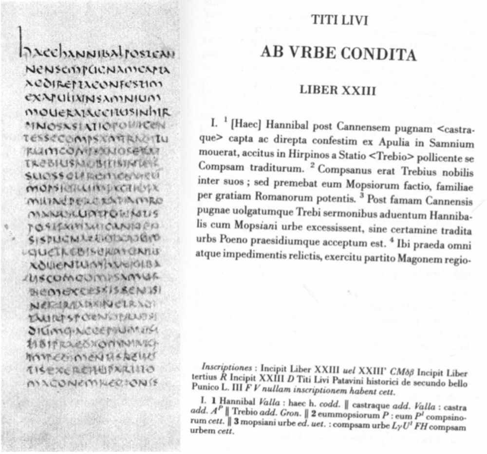 Manuscrit de Tite-Live (l. XXIII) du Vᵉ siècle. MS. lat. 5730 (fol. 77v), BnF, Author provided