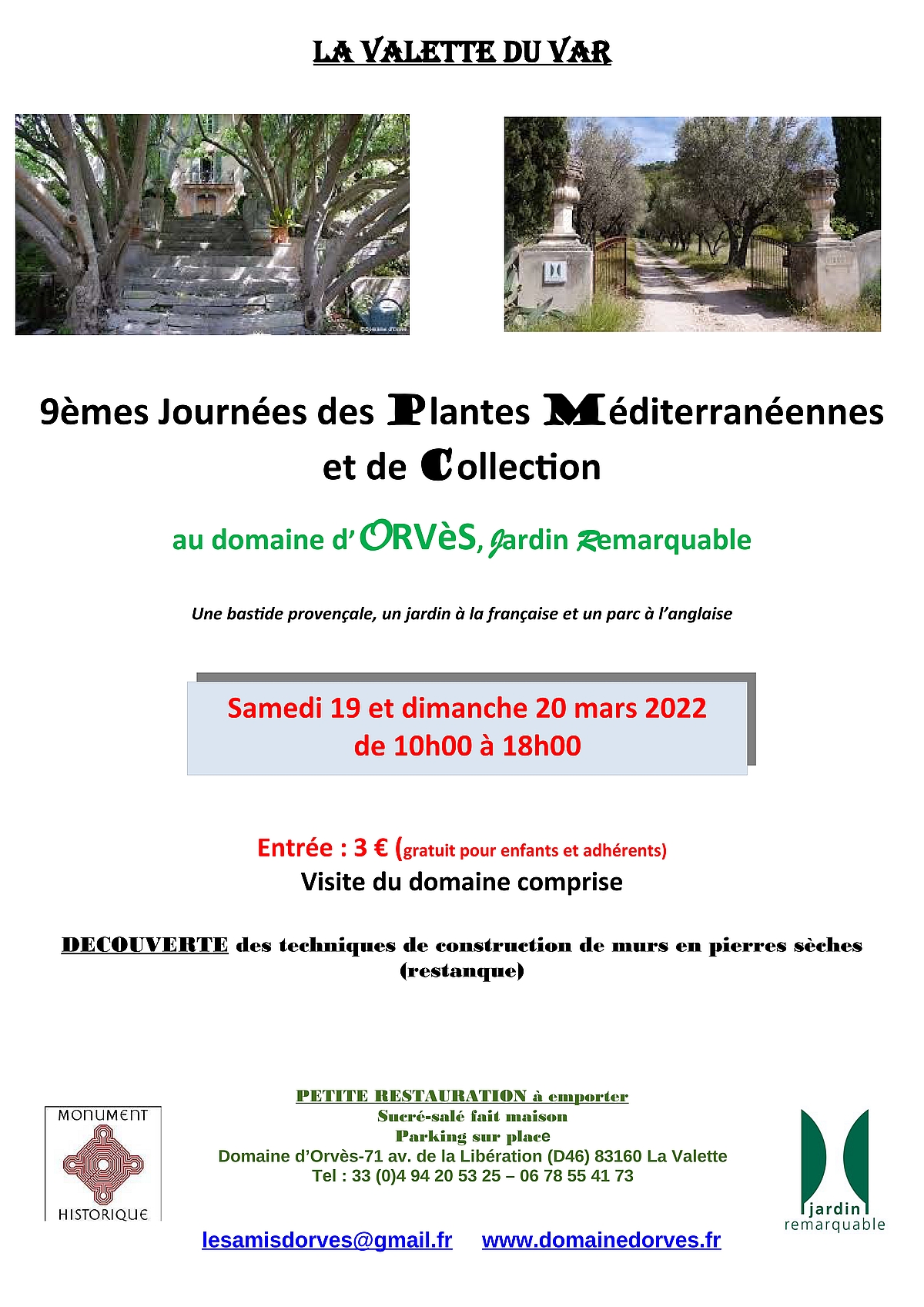 Journée des plantes Méditerranéennes et de Collection - Domaine d'Orvès - 19 et 20 mars 2022